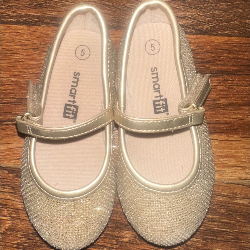 Smart Fit Shimmering Gold Kids Dress Shoes